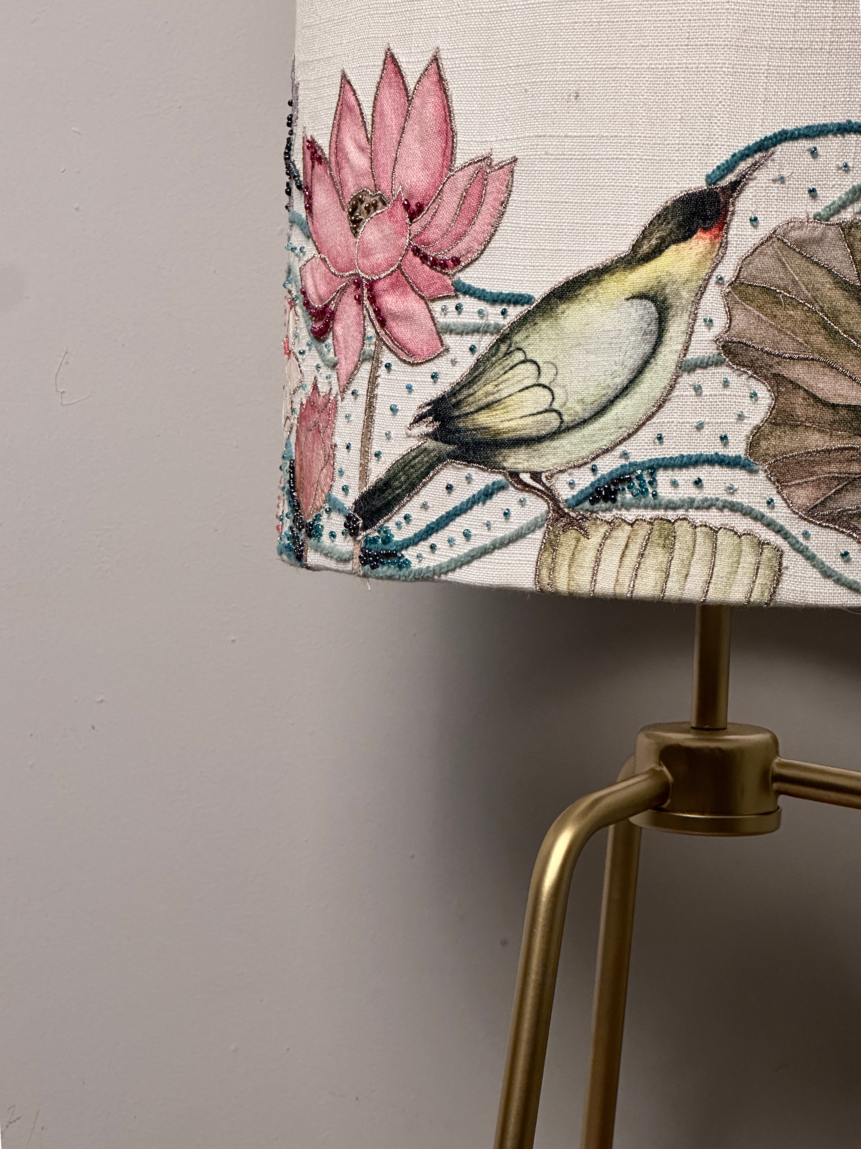 Embroidered lamp shades