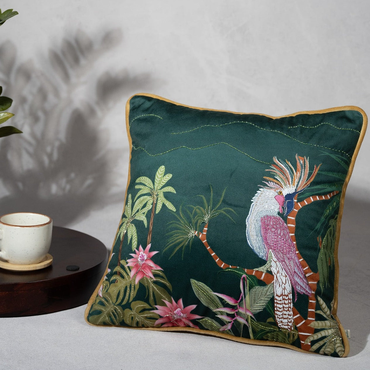 Habitat Harmony Tropical Velvet Cushion cover