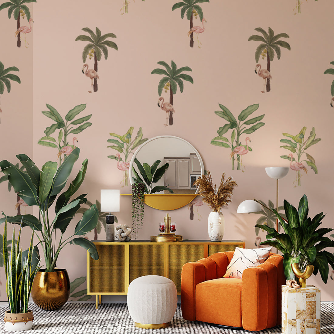 Banana Tango Tropical Wallpaper, Customised