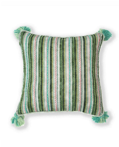 Whimsy Stripes embroidered cushion cover