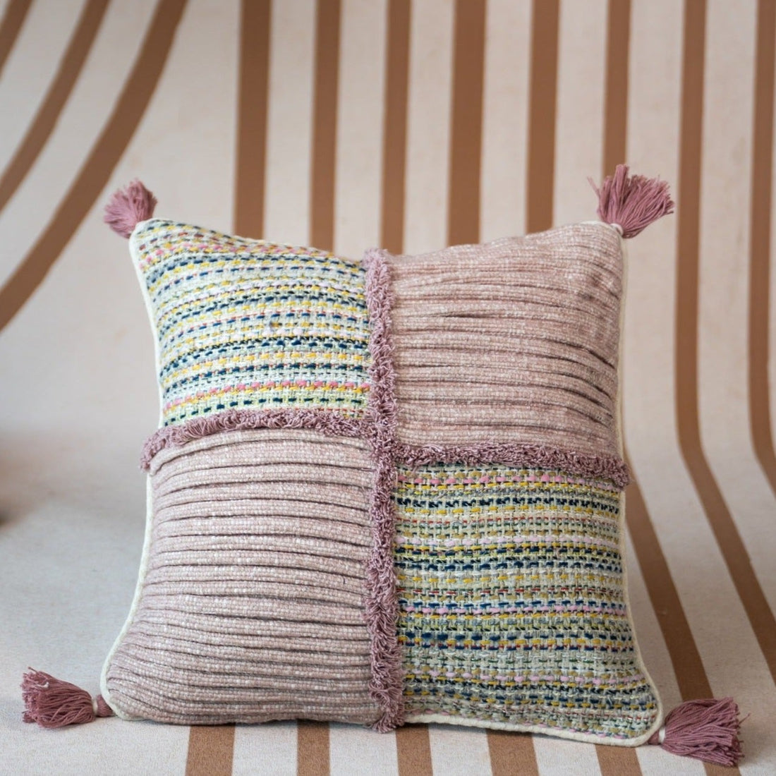 Earthen Elegance cushion cover Khadi fabric for your comfy homes