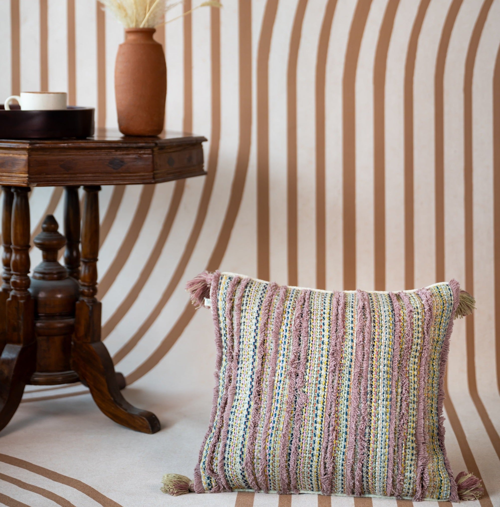 Vibrant Stripes Cushion Cover