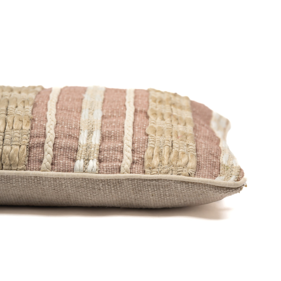 Beige Strata Stripes with threads Cushion Cover