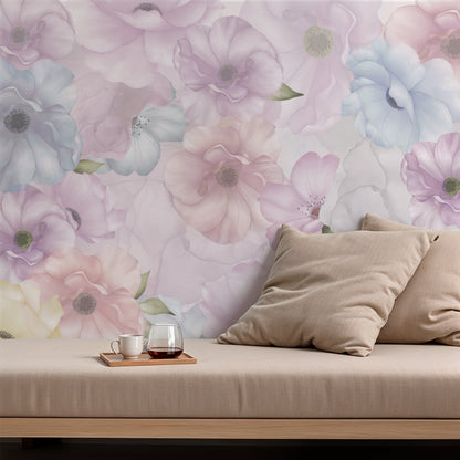 Stained Blooms Floral Wallpaper