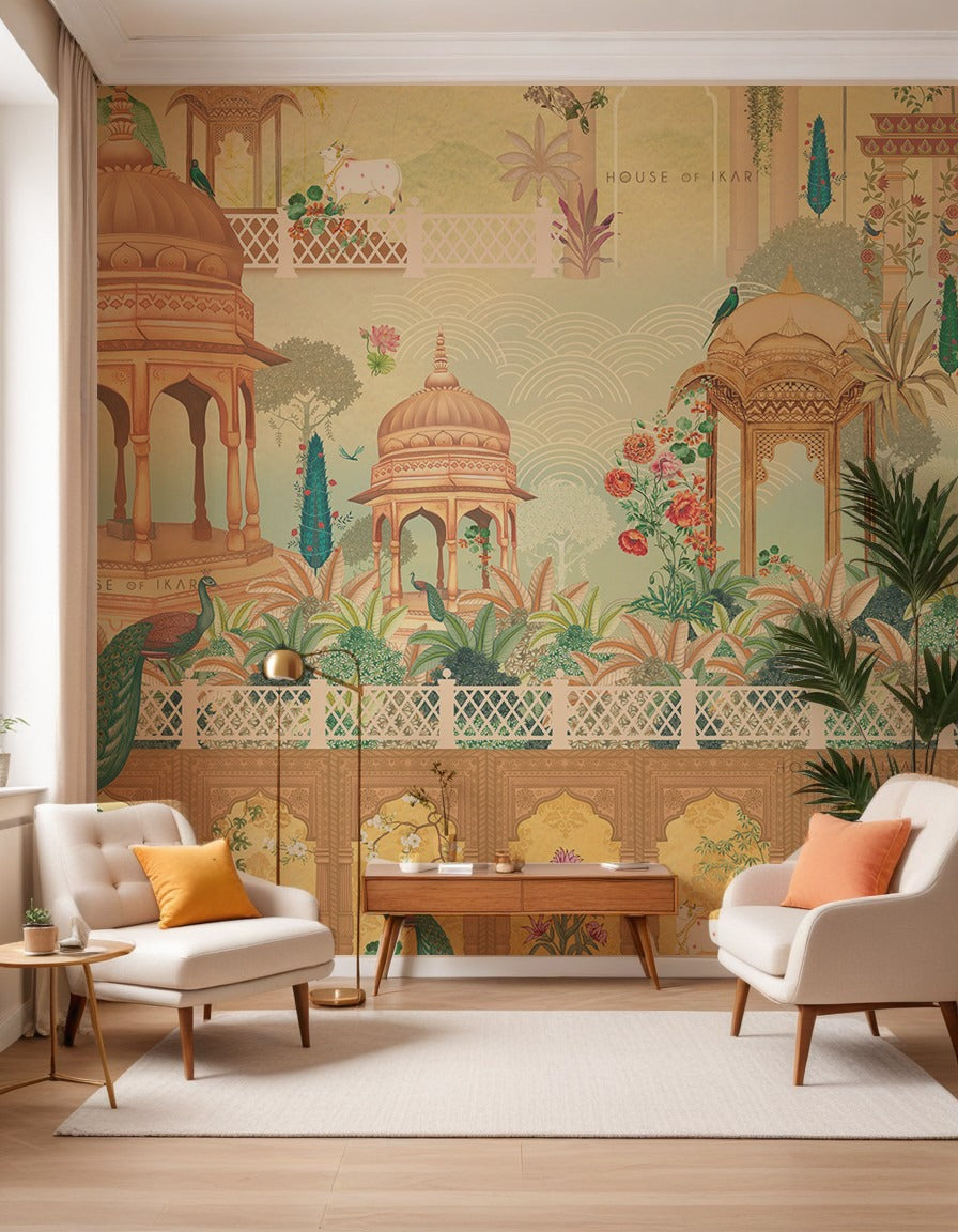 Majestic Mahal tropical wallpaper