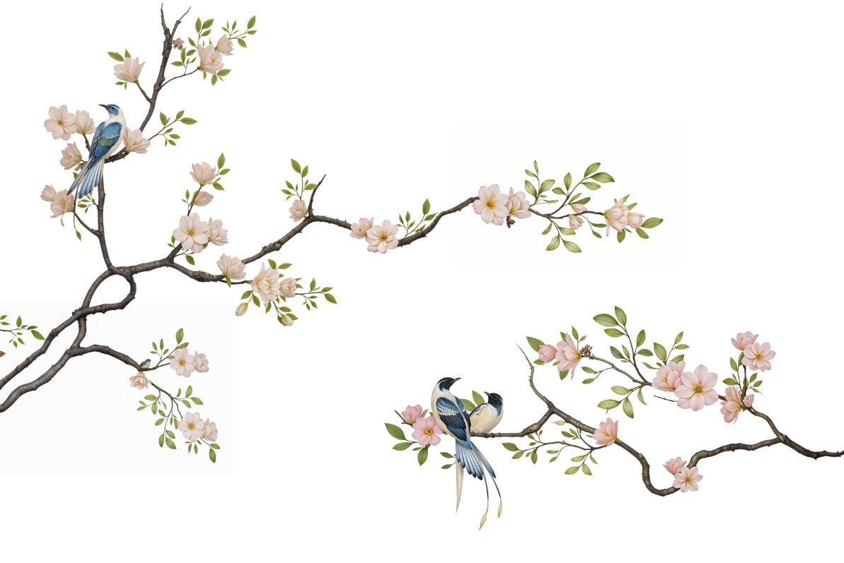 Cherry Blossom Serenade Tropical Wallpaper