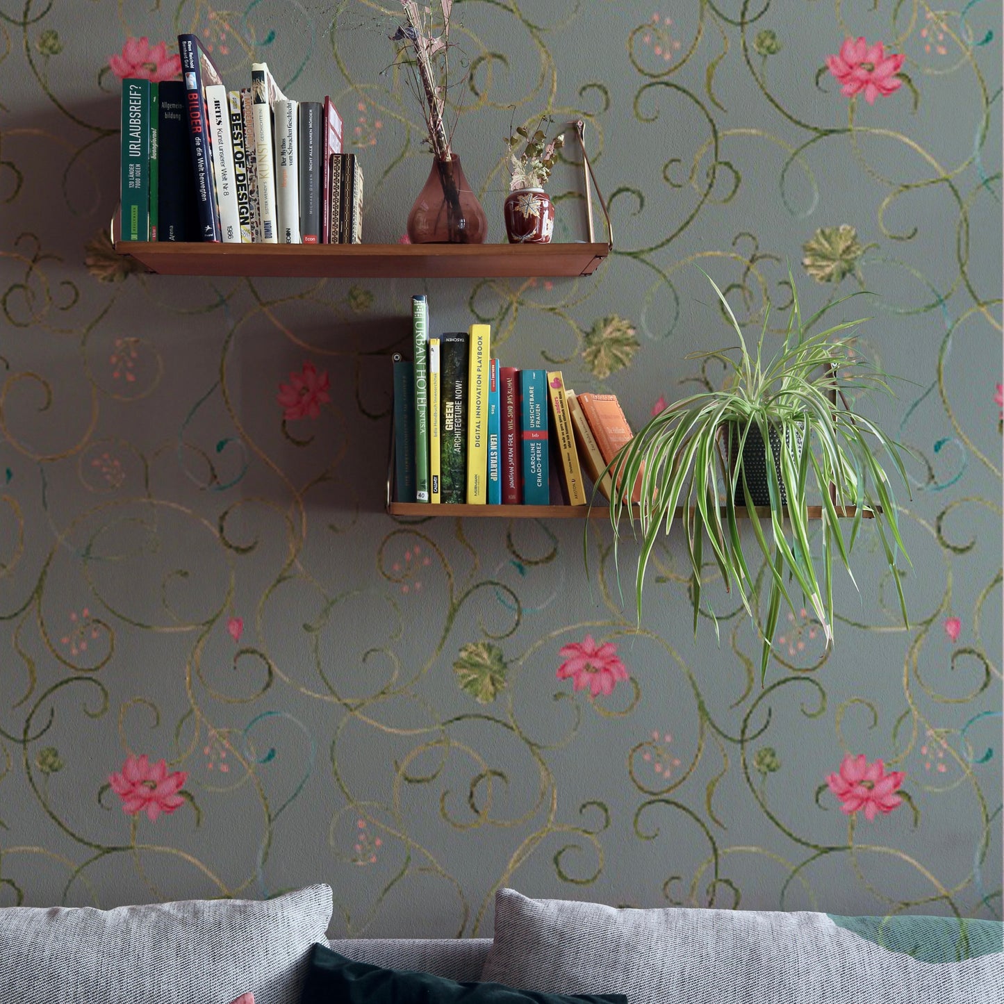 Lotus Trails Floral Wallpaper