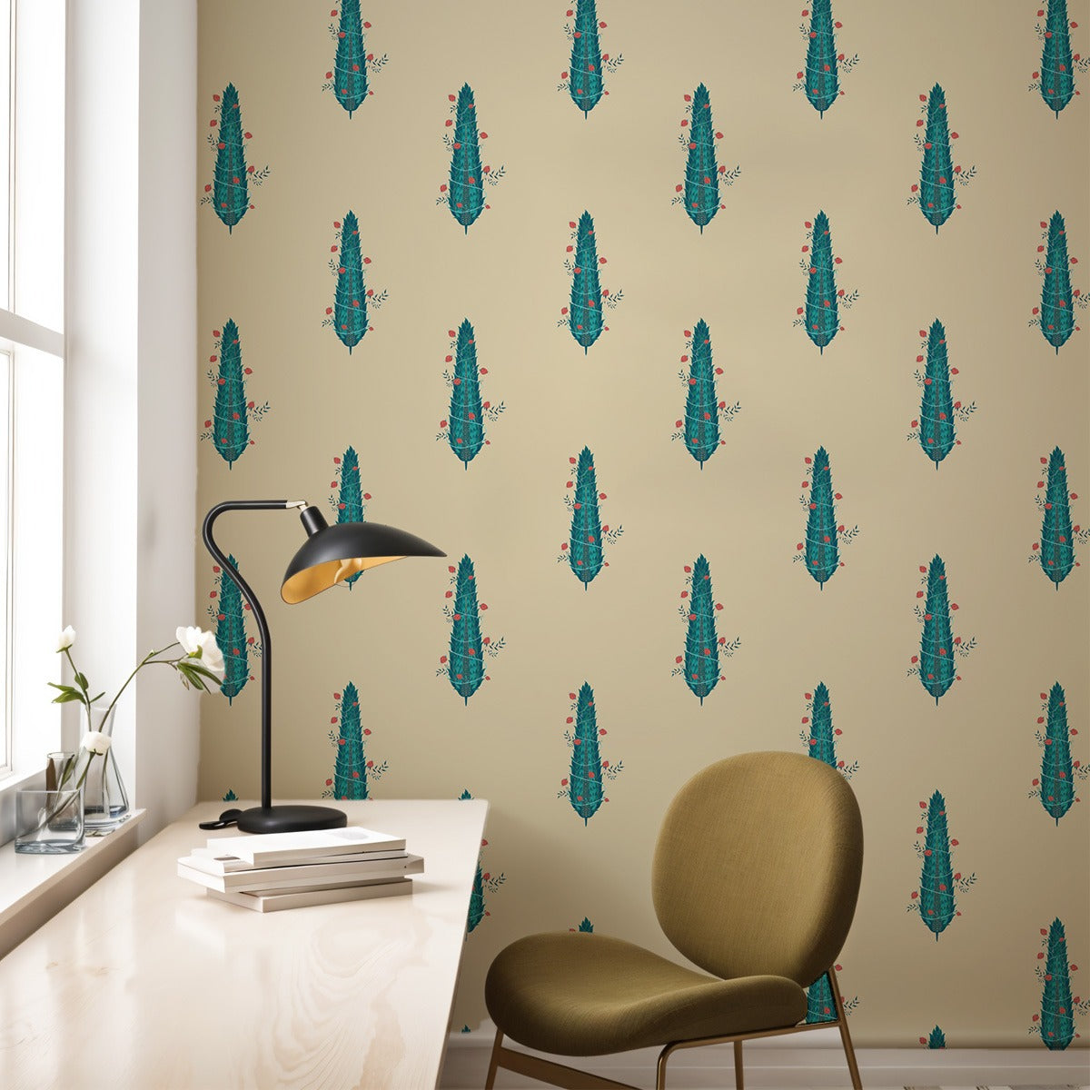 The Cypress Floral Wallpaper